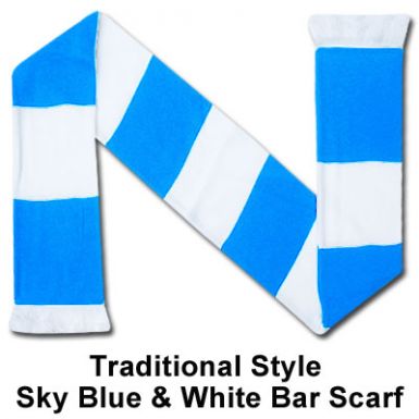 Sky Blue & White Bar Scarf