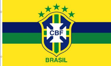 Giant Brazil Football Crest Flag