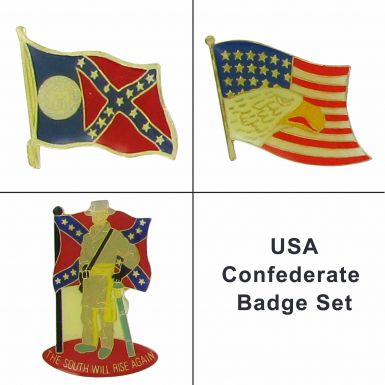 Confederate Rebel Pin Badges
