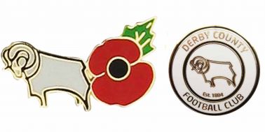 Derby County Football Crest & Poppy Badge Set