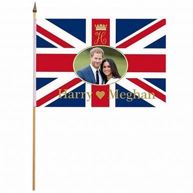 Prince Harry & Meghan Royal Wedding Hand Waving Flag