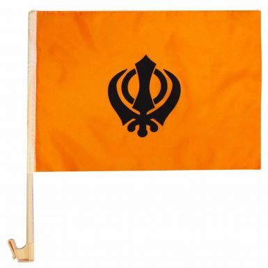 Sikh Khanda Car Flag for Nagar Kirtans or Funerals