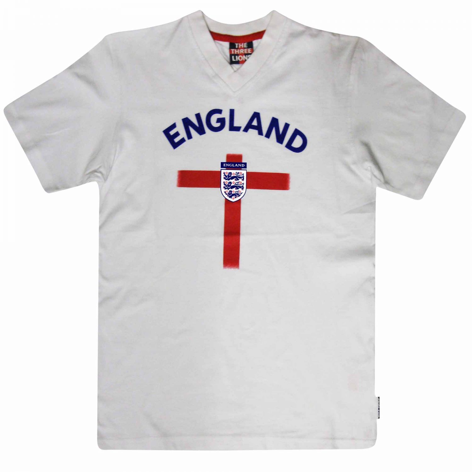Buy Official England Cross of St George Lions Crest V Neck T-Shirt