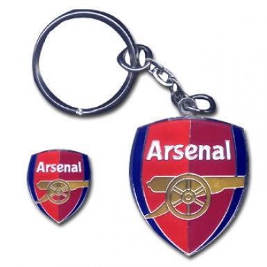 Arsenal FC Keyring & Pin Badge Set