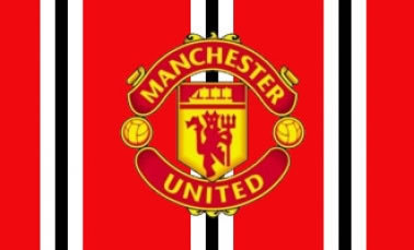 Man Utd Striped Crest Flag