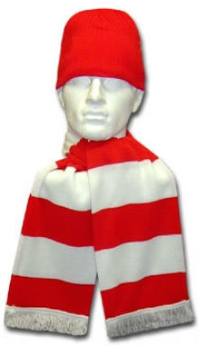 Red & White Hat & Scarf Set
