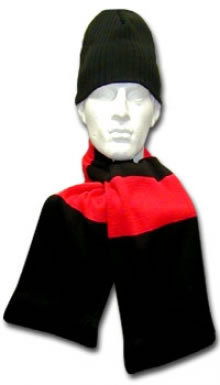Red & Black Hat & Scarf Set