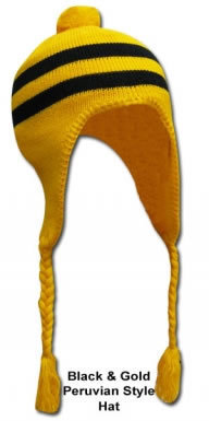 Black & Gold Wool Hat