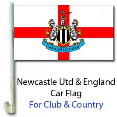 Newcastle Utd & England Car Flag