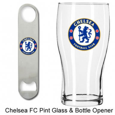 Chelsea FC Pint Glass & Bottle Opener