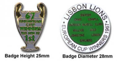 Celtic Lisbon Lions Badges