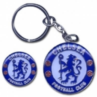 Chelsea FC Keyring & Pin Badge Set