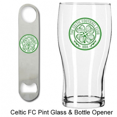Celtic FC Pint Glass & Bottle Opener