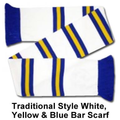 White, Yellow & Blue Bar Scarf