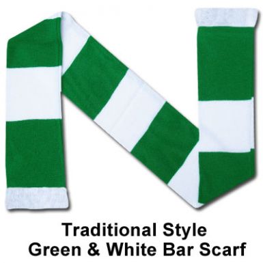 Green & White Bar Scarf