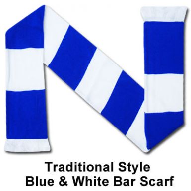Blue & White Bar Scarf