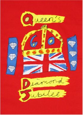 Queen Elizabeth II Diamond Jubilee Tea Towel