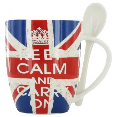 Keep Calm & Carry On Mug & Spoon Set