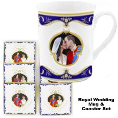 William & Kate Royal Wedding Mug & Coasters Set