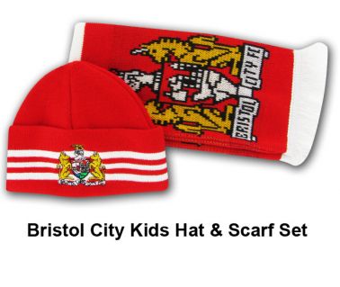 Bristol City Kids Hat & Scarf Set