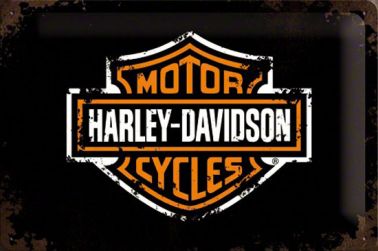 Harley Davidson Crest Tin Wall Plaque