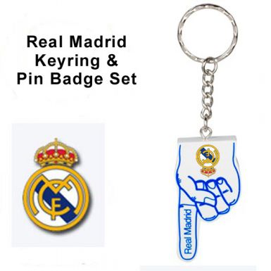 Real Madrid Keyring & Pin Badge Set