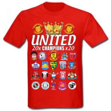 Man Utd 20 Times Champions T-Shirt