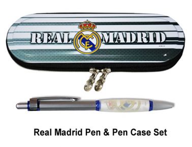 Real Madrid Crest Pencil Case & Pen Set