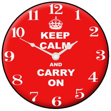 Keep Calm & Carry On Wall Clock