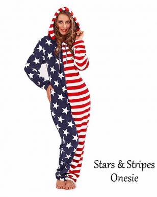 Ladies USA Stars & Stripes Fleece Onesie