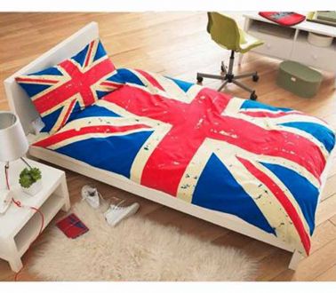 Vintage Look Union Jack Single Duvet Set