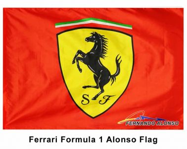 Fernando Alonso & Scuderia Ferrari Crest Flag