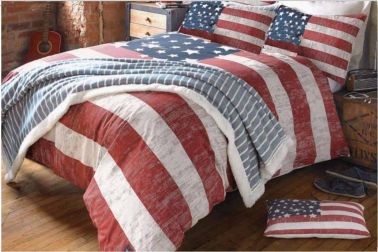 USA Flag Queen Size Comforter Cover Bed Linen
