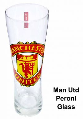 Man Utd Crest Peroni Pint Glass