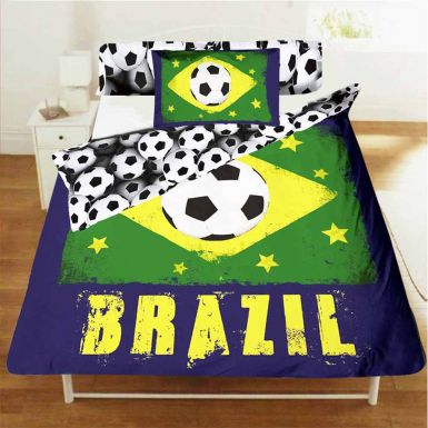 Brazil 2014 World Cup Single Size Duvet Cover & Pillowcase Bed Linen Set