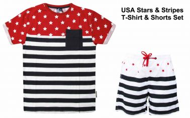 USA Stars & Stripes T-Shirt & Shorts Set