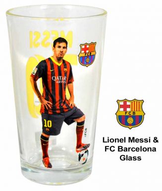 FC Barcelona & Lionel Messi Glass Tumbler