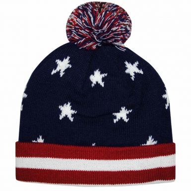 USA Stars & Stripes Bobble Ski Hat for Winter