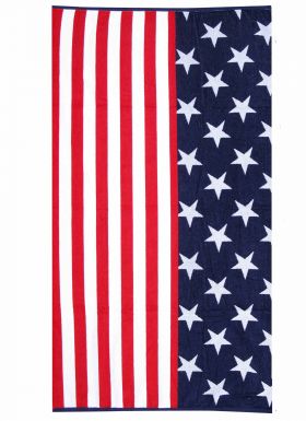 USA Stars & Stripes Premium Cotton Beach Towel