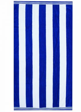 Giant Blue & White Striped Premium Cotton Beach Towel