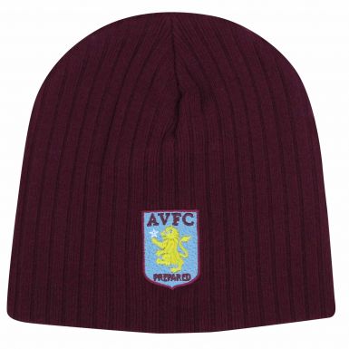 Aston Villa Ribbed Crest Beanie Style Hat