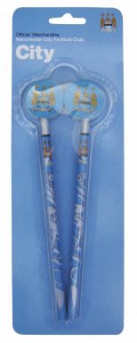 Manchester City Pencils with Toppers Set