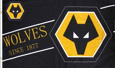 Wolverhampton Wanderers Wolves Football Crest Flag