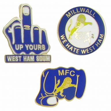 Millwall Hate West Ham Pin Badges