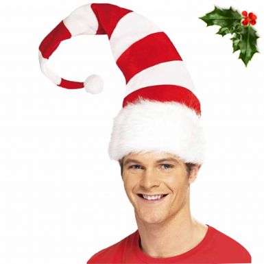 Novelty Unisex Red & White Christmas Bobble Hat
