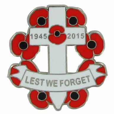 WW2 1945-2015 70th Anniversary Cross Pin Badge