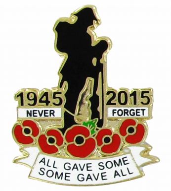 WW2 (1945-2015) 70th Anniversary Poppy Pin Badge