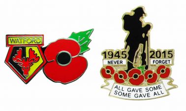 Watford FC Poppy Remembrance Badge Set