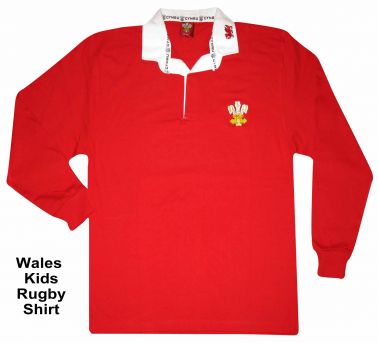 Wales Kids Retro Rugby Shirt