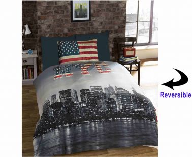 NYC New York Skyline Single Comforter Cover Set